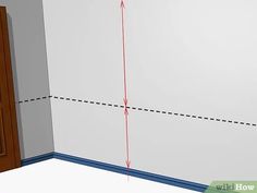 a room with a line going through the wall