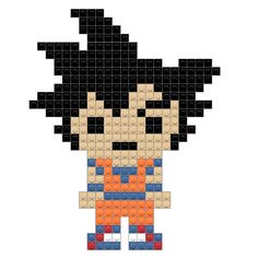 an image of a pixel art character made out of legos, including the head and shoulders