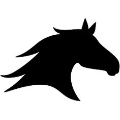 a horse head silhouetted against a white background