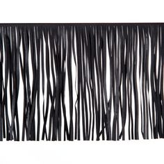 black leather fringe on white background