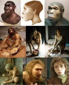 many different pictures of people and animals in the same photo, including one man with long hair