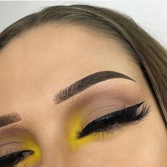 beauty shared by ❤ 𝓛𝓲𝓷𝓪 ❤ on We Heart It Yellow Makeup, Yellow Eyeshadow, Makeup Sephora, Pinterest Makeup, Colorful Eye Makeup, Make Up Looks, Makeup Goals