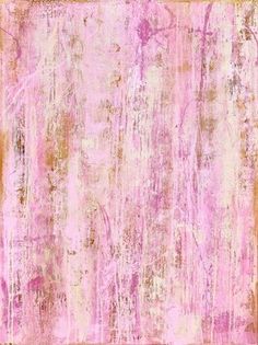 an abstract painting with pink and gold paint