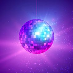 an abstract disco ball with bright lights in the background