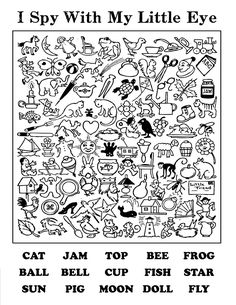 a black and white drawing of many different things