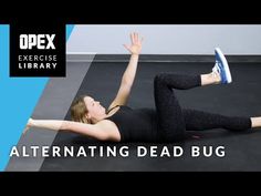 a woman doing an alternating dead bug exercise