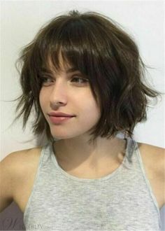 Brunette Bob With Bangs, Med Hair, Orange Bob, Paige Spara, 2024 Haircut, Ella Purnell, Short Bobs With Bangs, Brunette Bob, French Bob