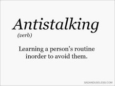 an english dictionary with the words'antistalking'in black and white