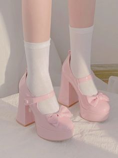 𝒜𝒷ℴ𝓊𝓉: Upper Material: PU Leather Sole Material: TPR with Anti-Slip Texture Heel Height 4.72''/12cm, Platform Height 1.57"/4cm Removable ankle straps, a bow with a heart logo ♡ 𝓈𝒾𝓏𝒾𝓃ℊ ♡ US Size(default) 5 5.5 6 6.5 7 7.5 8 8.5 9 9.5 10 UK 3 3.5 4 4.5 5 5.5 6 6.5 7 7.5 8 EU 35-36 36-37 36-37 37-38 37-38 38-39 38-39 39-4 Heart Heels, Pretty Heels, Heels Pink, Cute Shoes Heels, Kawaii Shoes, Heart Clothes, Kawaii Fashion Outfits, Fancy Shoes, Cute Heels