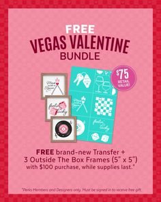 the vegas valentine's bundle with free printables for $ 3 99 each