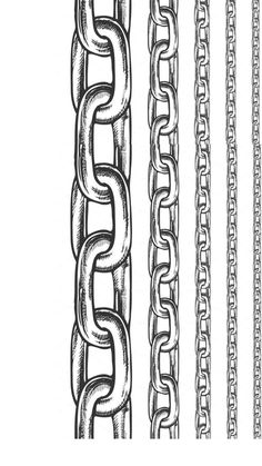 four different chains are shown in black and white