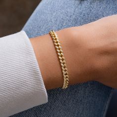 Chain Bracelet Cuban Link Bracelet Pave Cuban Link Curb - Etsy Bracelets Matching, Cuban Link Bracelet, Cuban Link Necklace, Curb Chain Bracelet, Gold Chain Bracelet, Bracelets Design, Gold Armband, Star Chain, Gold Bracelet Chain