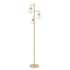 This 3-light tree floor lamp will definitely add artistic style to your space. Its warm light and elegant design make it a perfect match for a variety of decors such as modern, contemporary, minimalist, urban, and art deco. Under the soft and bright light given off by this tree floor lamp, you can fully enjoy the comfortable ambiance. GETLEDEL 68.9-in Gold Multi-head Floor Lamp | PT-0505TP Modern Contemporary Minimalist, Light Tree, Tree Floor Lamp, Gold Floor Lamp, Glass Floor Lamp, Gold Lamp, Gold Table Lamp, Contemporary Floor Lamps, Contemporary Table Lamps