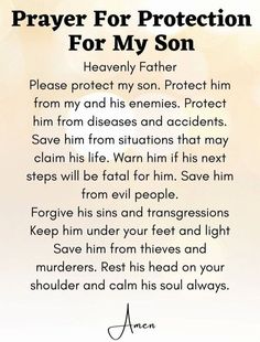 prayer for protection for my son