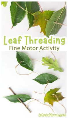 leaf threading fine motor activity for kids