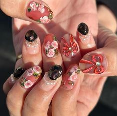 @98.nrm (instagram) Japan Nail, Makeup Nails Art, Japanese Nail, Flowers Instagram, Coquette Pink, Japanese Nails, Instagram Inspiration, Nails Nailart, Nail Trends