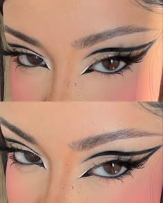 Grafik Eyeliner, Maquillage Halloween Simple, Graphic Makeup, Rave Makeup, Makijaż Smokey Eye