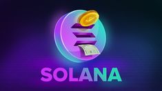 the logo for solana is shown with money coming out of its center and on top of it