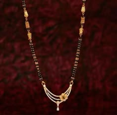 Nalla Pusalu Designs Latest, Khazana Jewellery, Black Bead Jewelry, Indian Bridal Necklace, Nalla Pusalu, Bridal Jewelry Vintage