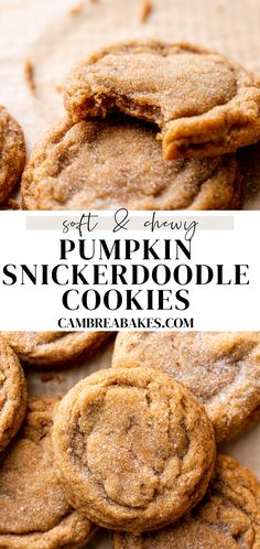 soft and chewy pumpkin snickkerdoodle cookies are the perfect treat for fall