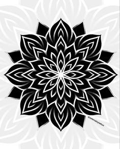 a black and white flower on a white background