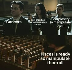 two people in suits and ties sitting at pews with the caption saying, pieces is ready to manipulate them all