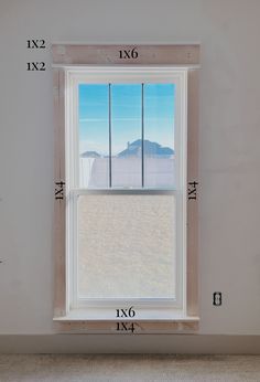 an image of a window with measurements on it