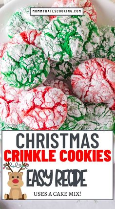 CHRISTMAS CRINKLE COOKIES EASY Cake Mix Christmas Cookies, Cookie Exchange Ideas, Easiest Cookie Recipe, White Cake Mix Cookies, Christmas Crinkle Cookies, Powdered Sugar Cookies, Bread Christmas, Cake Box Cookies, Christmas Cookie Recipes Holiday