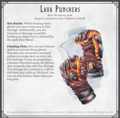 an advertisement for lava punkers with flames on their hands and the caption below