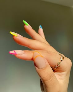 From low-key colour to megawatt glamour Nail Inspo Rainbow, Bright Nail Art, Rainbow Nails Design, Bright Nails, Nail Tattoo, Rainbow Nails, Dream Nails