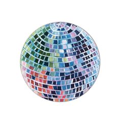 a colorful mosaic tile ball on a white background