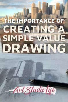 the importance of creating a simple value drawing with art studio life's logo on it