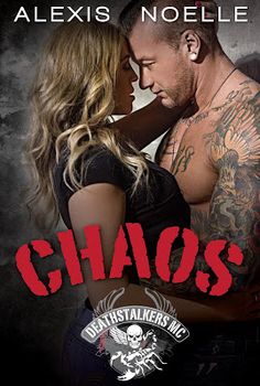 the cover to chaos by alexie noelle, with an image of a man and woman