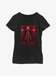 100% CottonWash cold; dry lowImportedListed in youth sizes Marvel Jewelry Wanda Maximoff Sweatshirt, Scarlett Witch T Shirt, Doctor Strange Shirt, Witch Tarot, Doctor Strange Marvel, Doctor Strange, Scarlet Witch, Scarlet, Girls Tshirts