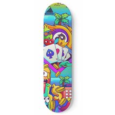 Cali Beach Fun Doodle - 1 Piece Skateboard Wall Art Doodle Wall Art, Cali Beach, Skateboard Designs, Doodle Wall, Skate Boards, Deck Art, Skateboard Wall, Skateboard Art Design, Skateboard Wall Art