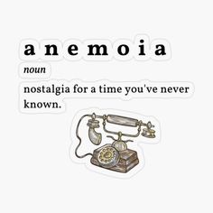 an old fashioned phone with the words'an emoja'written on it