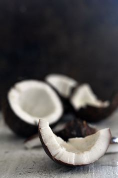 some coconuts that are sitting on a table