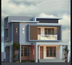 this is a modern style house with two levels on the second floor and one level on the third floor