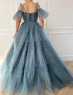 Wedding Dress Cottagecore, Prom Dresses Long Blue, Ruffled Gown, Tulle Balls, Tulle Evening Dress, Sweetheart Prom Dress, Dress Cottagecore, Tulle Ball Gown, Prom Dresses Blue