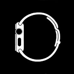 a white watch on a black background with the letter o in it's center