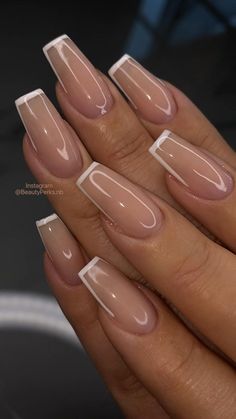 Bridesmaids Nails, Nagel Tips, Work Nails, French Acrylic Nails, Acrylic Nails Coffin, Bridal Nails