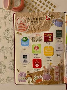 Tea Junk Journal, Tea Bag Journal, Junk Journal Page Ideas, Start Scrapbooking, Junk Journal Ideas, Tea Journal, Journal Page Ideas, Scrapbook Letters, Family Cute