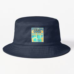 Get my art printed on awesome products. Support me at Redbubble #RBandME: https://www.redbubble.com/i/bucket-hat/Feeling-Good-I-m-in-a-Holiday-Mood-Blue-by-CreaTwinkles/162589239.FDWJD?asc=u Blue Bucket Hat