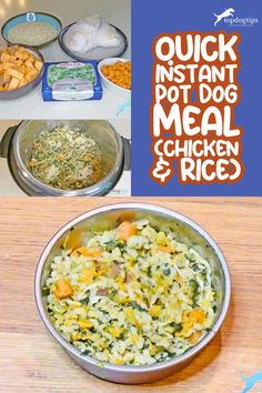 Quick Instant Pot Dog Meal (Chicken & Rice Recipe);instapot recipes, instant pot recipe, homemade dog meal Chicken Rice Recipes, Balanced Nutrition