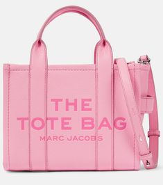 The Leather Small tote bag in pink - Marc Jacobs | Mytheresa Marc Jacobs Tote, Pink Tote Bags, Small Tote Bag, Crossbody Tote Bag, Pink Tote, Mini Tote Bag, Marc Jacobs Bag, The Tote Bag, Roger Vivier