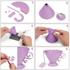 instructions to make a paper flower vase