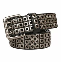 Steampunk Metal Buckle Square Rivets Genuine Leather Belt Cowboy Belt, Leather Rivets, Jeans Belt, Jean Belts, Leather Belts Men, Studded Belt, Estilo Punk, Metal Belt, Style Punk