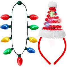 PRICES MAY VARY. Spread the holiday cheer with this lighted headband and 9 lights bulb necklace bundle set Headband and bulb necklace are batteries included and installed and can be replaceable, ready for immediately use Headband is in one size fit all, bring festive joy to the whole family Perfect for Christmas Xmas Party Favors, Ugly Sweater Party, Holiday Party Favors, Holiday Family Celebration Party, Christmas Dress-up Accessories, Christmas Light-up Toys, Christmas Holiday Decorations Buy Christmas Light Necklace, Christmas Tree Headband, Led Necklaces, Christmas Headwear, Xmas Costumes, Glow Party Supplies, Christmas Dress Up, Headband Christmas, Hat Headband