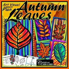 an image of autumn leaves with the title art visual lesson