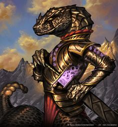 an image of a dragon with armor on it's back and his arm wrapped around its neck